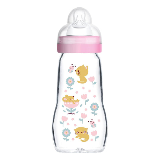 Mamadera de Vidrio MAM Feel Good 260ml, 2m+