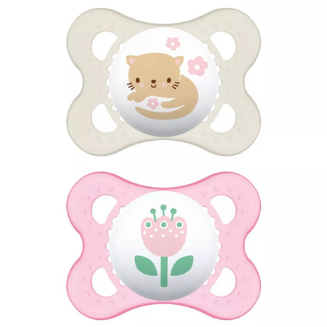2 Chupetes de Silicona SkinSoft MAM Original con Caja Esterilizadora, 2-6m+