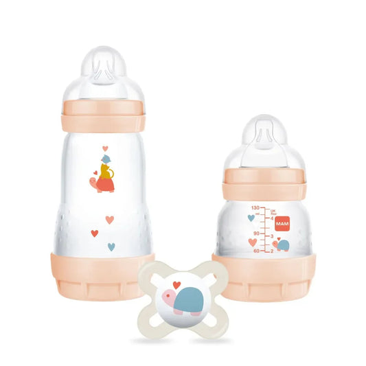 Set Recién Nacido 2 Mamaderas más Chupete MAM Easy Start Diseños variados