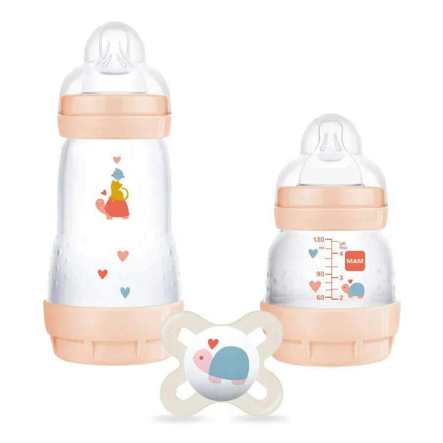 Set Recién Nacido 2 Mamaderas más Chupete MAM Easy Start Diseños variados