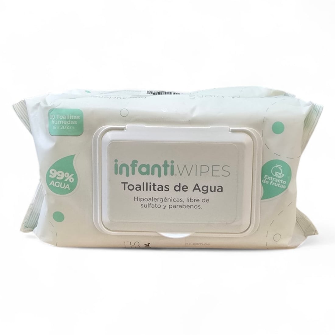 Pack Toallitas Húmedas de Agua INFANTI Wipes 2 x 80 Un.
