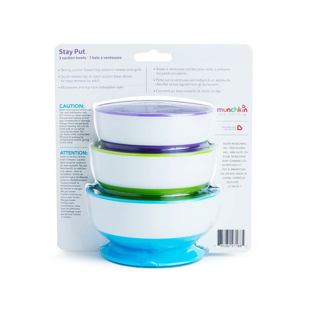 Set de 3 Bowls con Antideslizante MUNCHKIN Stay Put
