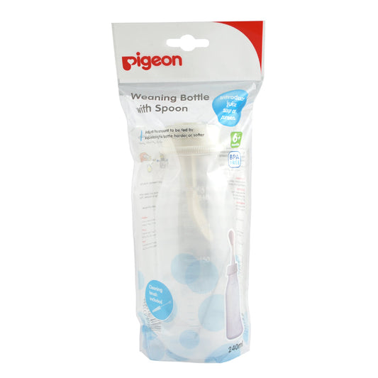Mamadera con Cuchara PIGEON 240ml 6m+
