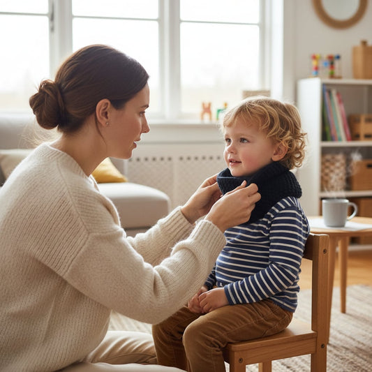 Cuello Tejido Cruzado INFANTI Niño, Azul