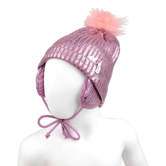 Gorro Pompón Orejitas INFANTI Talla 2-3 Años, Rosado