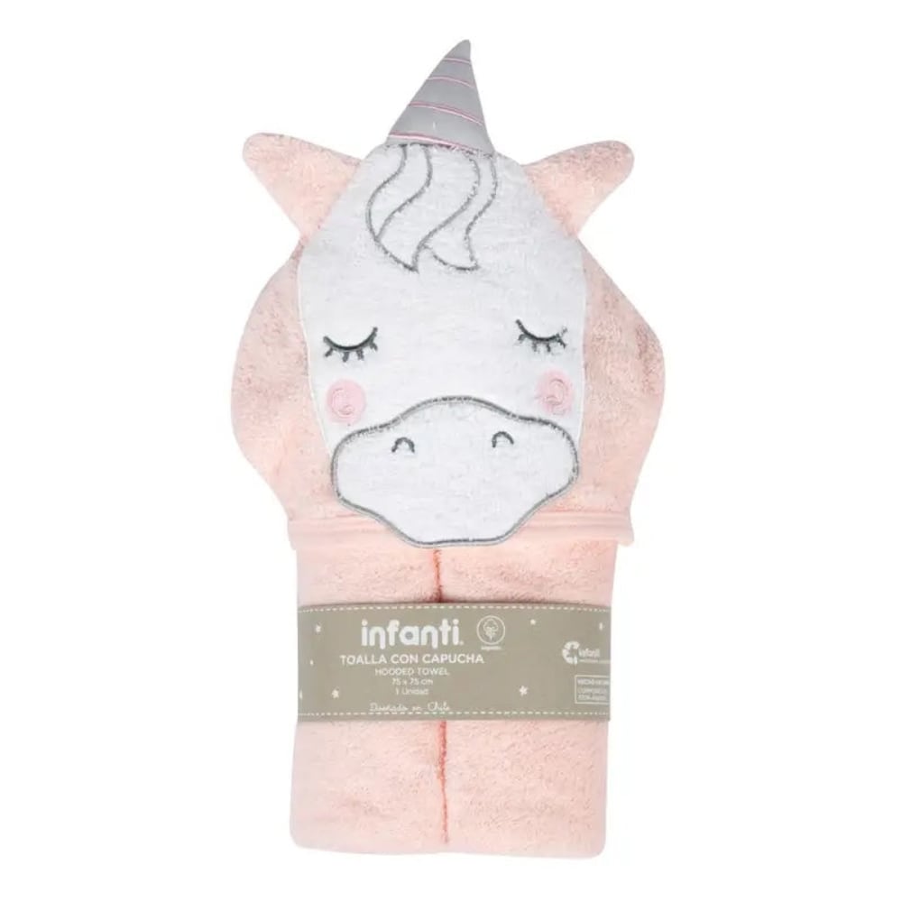 Toalla con Capucha para Bebé INFANTI Unicornio