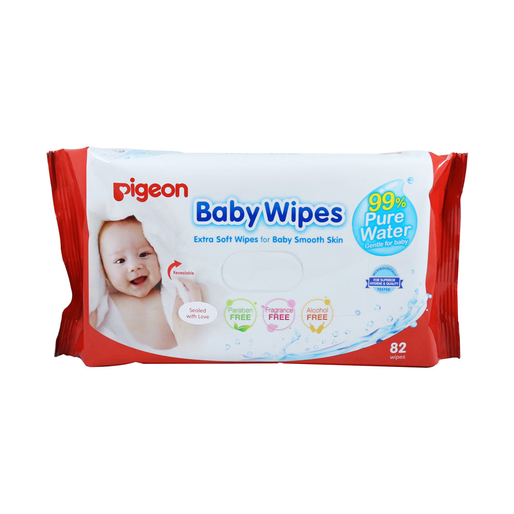 Toallitas Húmedas PIGEON Baby Wipes 99% Pure Water, 82 Un.