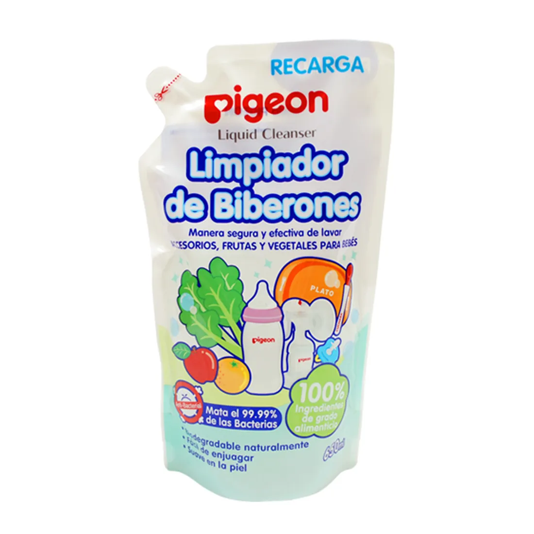 Limpiador de Mamaderas PIGEON Liquid Cleanser Recarga 650 ml
