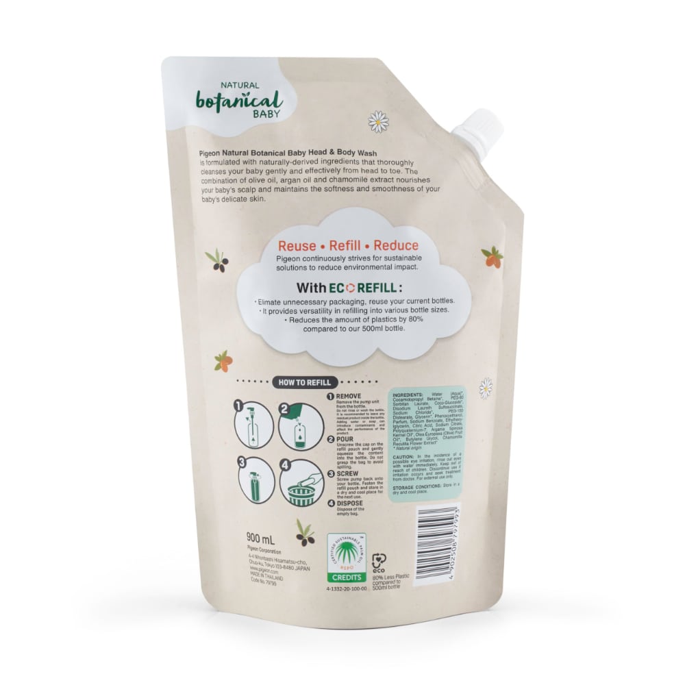 Shampoo y Gel Corporal Botanical PIGEON Recarga 900 ml