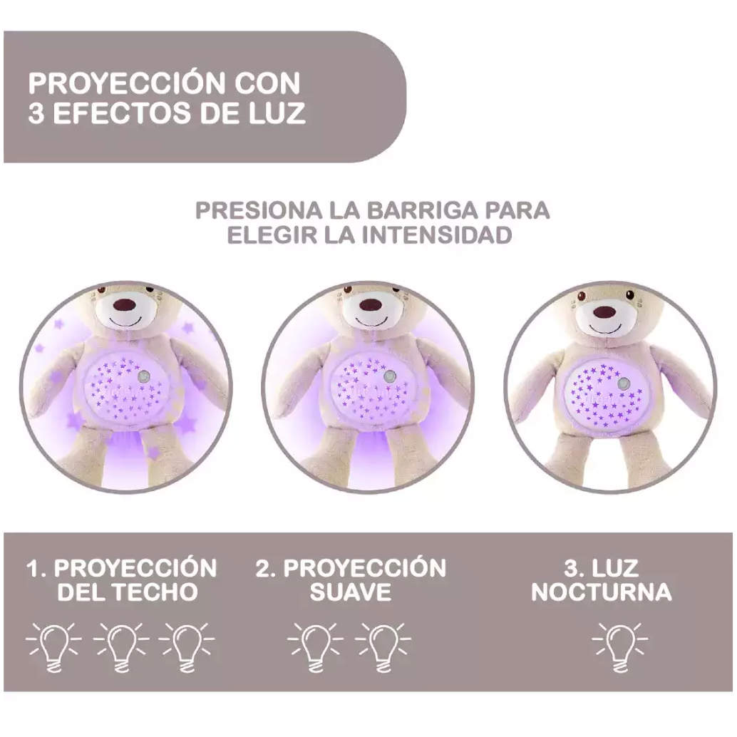 Peluche Proyector de Luces CHICCO Baby Bear Estrellitas