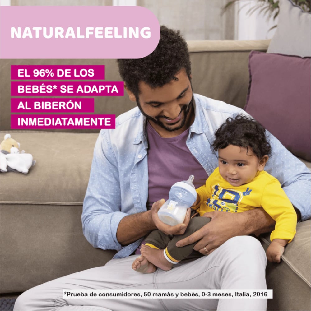 Mamadera Natural CHICCO Feeling Vidrio 150ml 0m+