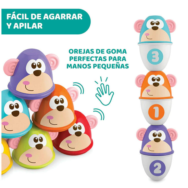 Juguete Bolos Apilables CHICCO Funny Monkey
