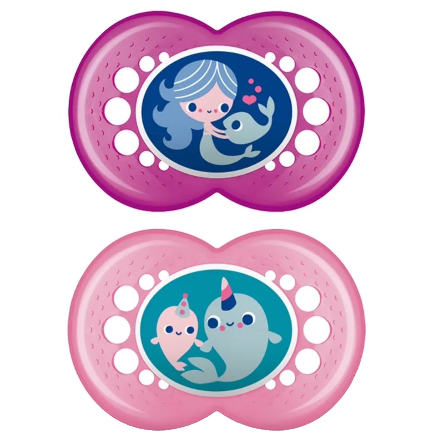 2 Chupetes de Silicona SkinSoft MAM Crystal con Caja Esterilizadora, 6 Meses +