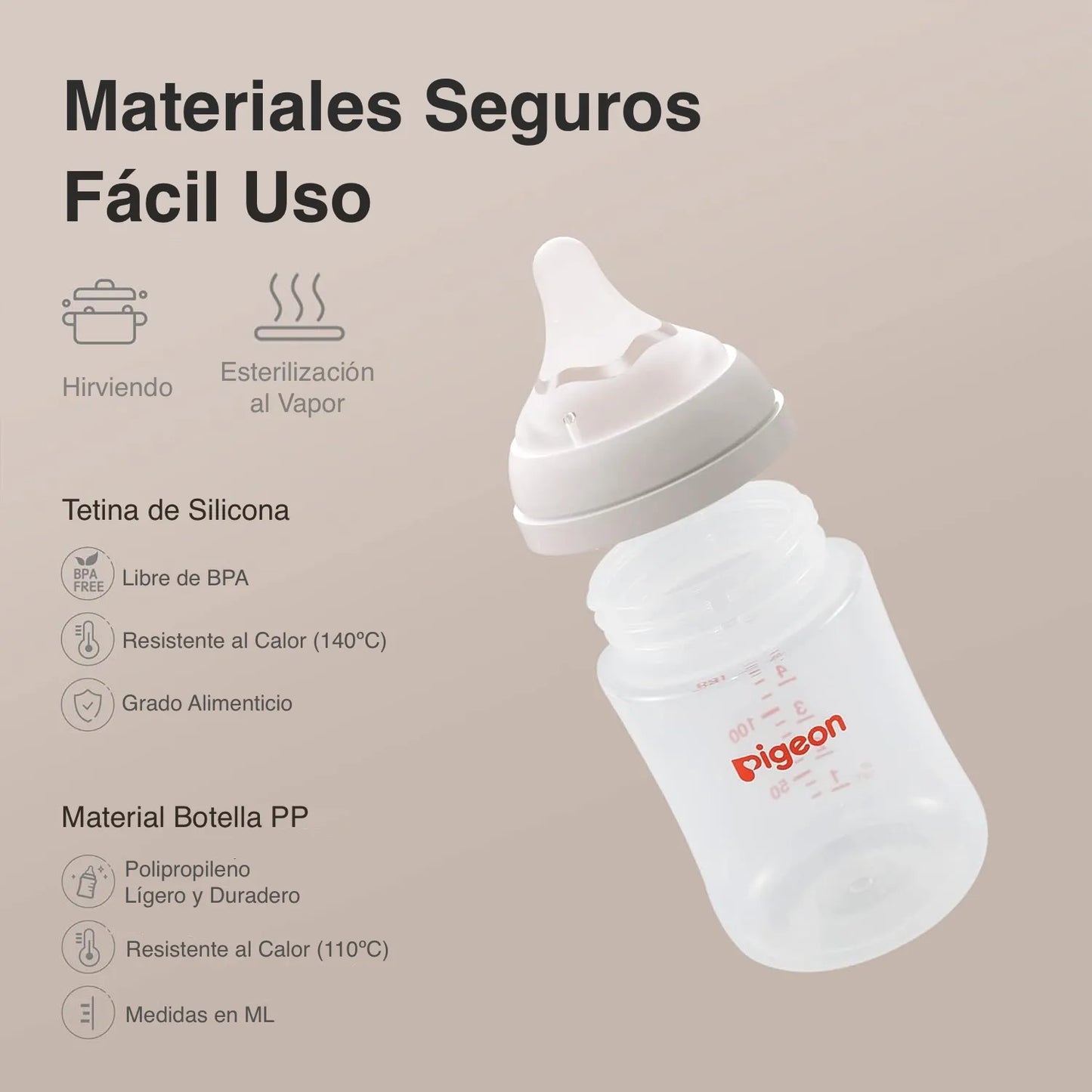 Mamadera Boca Ancha SofTouch PIGEON PP 330ml, 6 meses+
