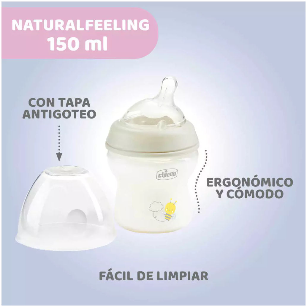 Mamadera CHICCO Natural Feeling PP 150 ml 0m+