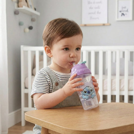 Vaso con Bombilla Flexible 295ml Stitch DISNEY 18-24m+