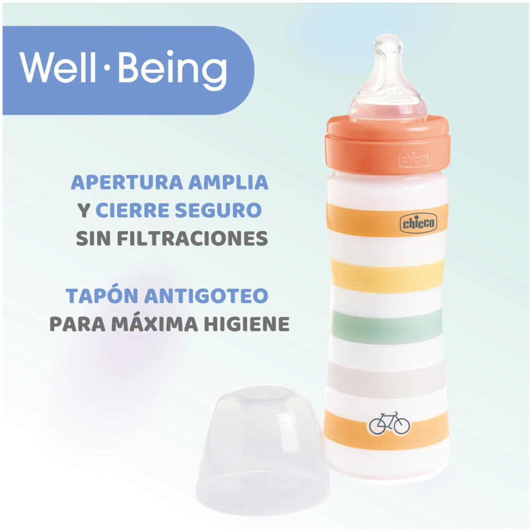 Mamadera de Plástico CHICCO Well-Being PP 250 ml 2m+