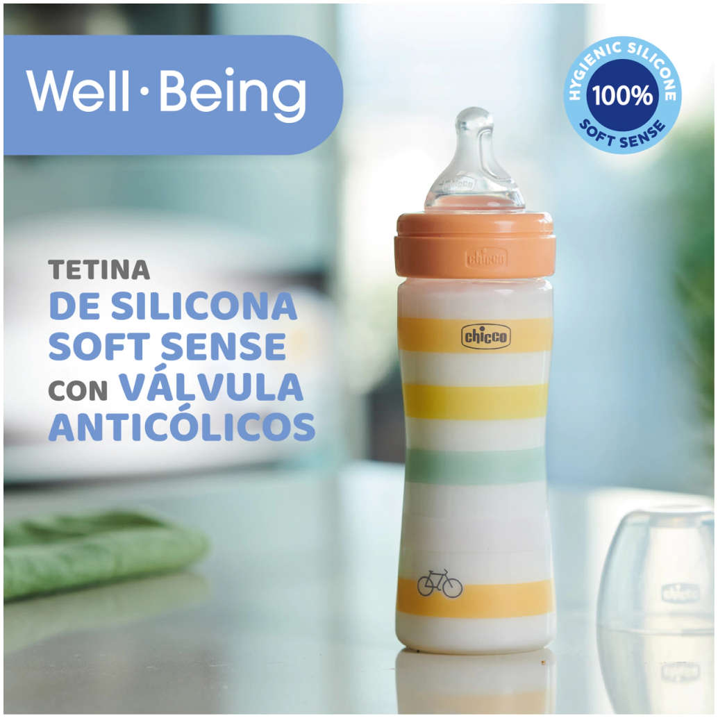 Mamadera de Plástico CHICCO Well-Being PP 250 ml 2m+