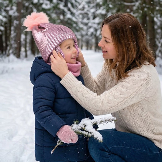 Gorro Pompón Orejitas INFANTI Talla 2-3 Años, Rosado