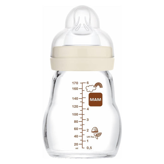 Mamadera de Vidrio MAM Feel Good 170ml 0 meses+