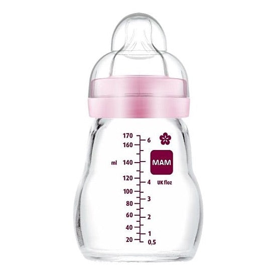Mamadera de Vidrio MAM Feel Good 170ml 0 meses+