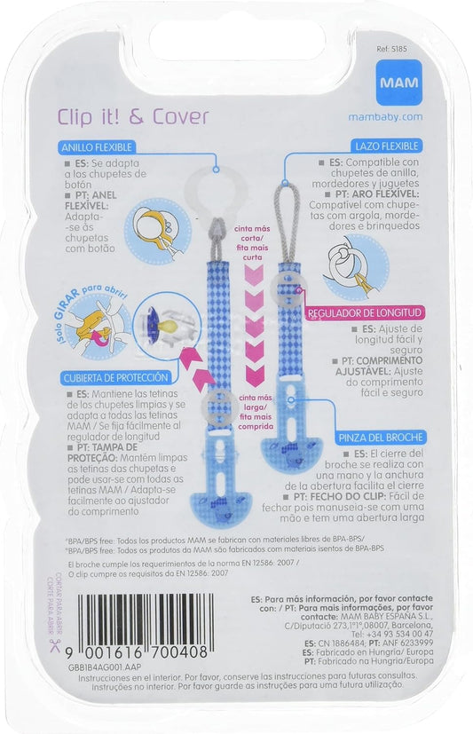 Prendedor MAM Portachupete Clip + Cobertor Diseños variados