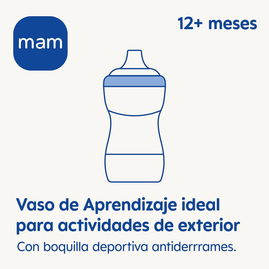 Vaso Antiderrame Boquilla Dura MAM Sport 12M+ 330ml