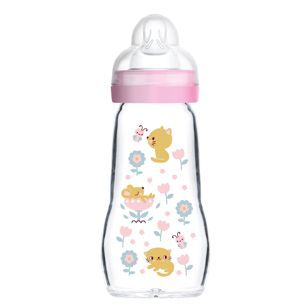 Mamadera de Vidrio MAM Feel Good 260ml, 2 meses+