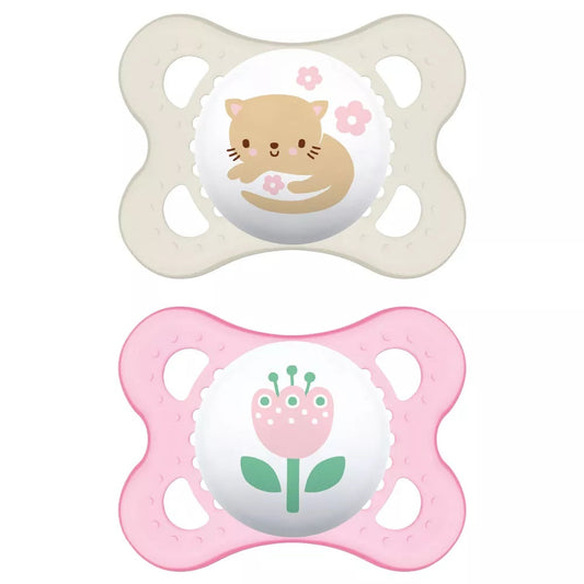 2 Chupetes de Silicona SkinSoft MAM Original con Caja Esterilizadora, 2-6 Meses