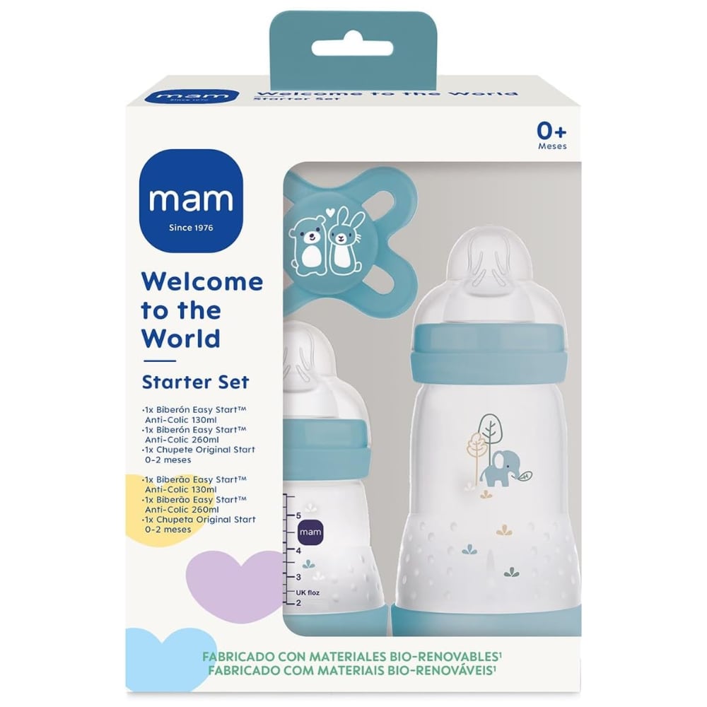 Set Recién Nacido 2 Mamaderas más Chupete MAM Easy Start