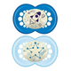 2 Chupetes Nocturnos Silicona SkinSoft MAM Original Night 16m+