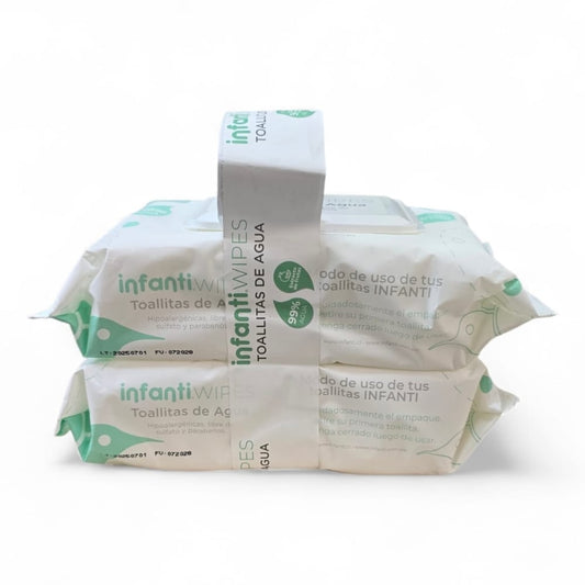 Pack Toallitas Húmedas de Agua INFANTI Wipes 2 x 80 Un.