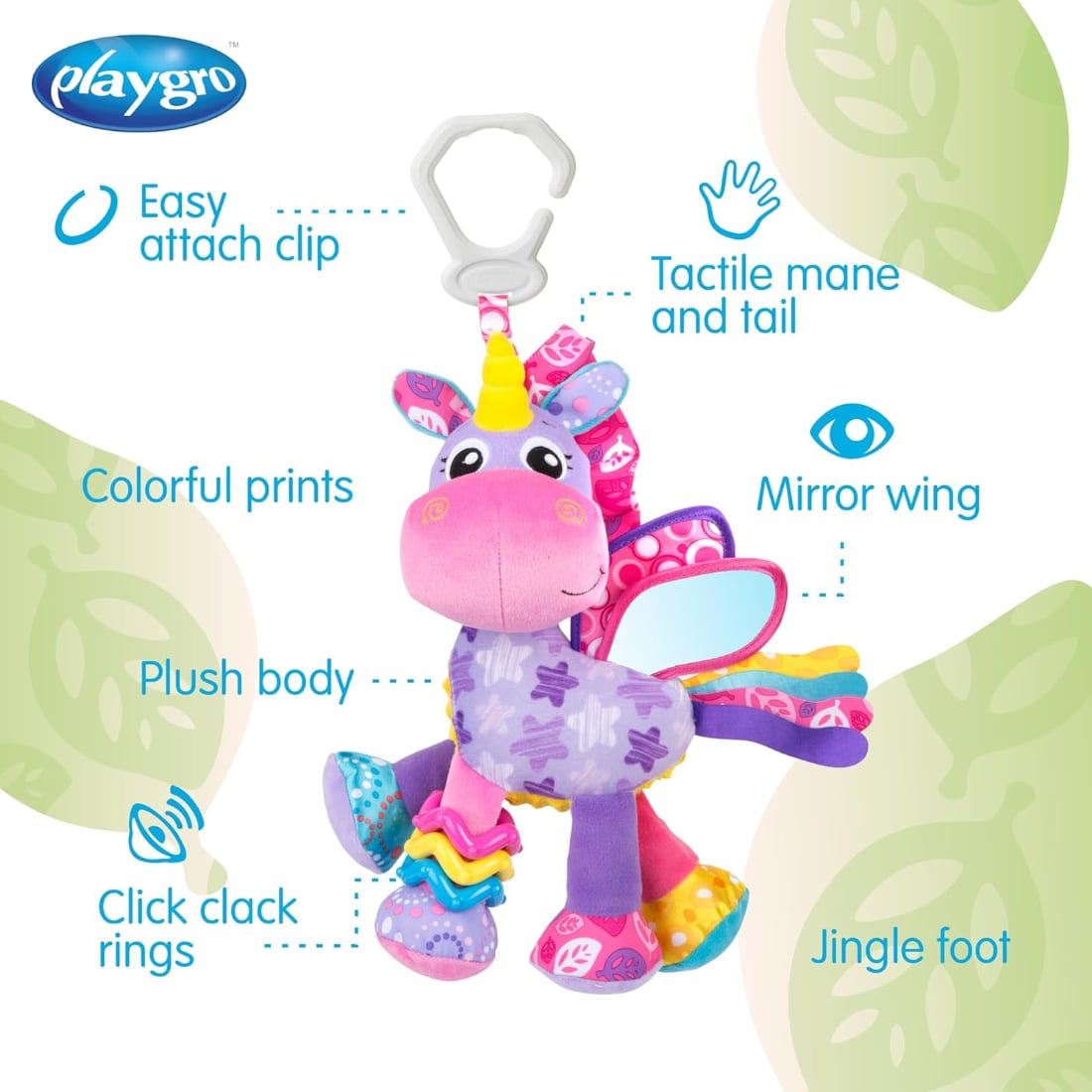 Sonajero Amigos y Actividades PLAYGRO Unicornio Stella