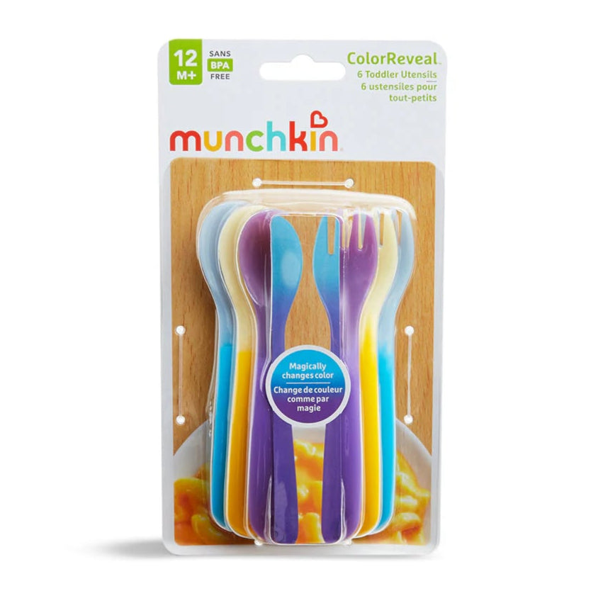 Set de Tenedor y Cucharas que Cambian de Color MUNCHKIN 6 Piezas