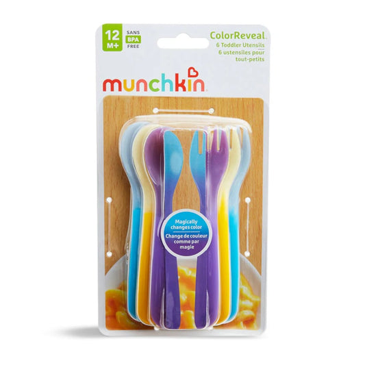 Set de Tenedor y Cucharas que Cambian de Color MUNCHKIN 6 Piezas