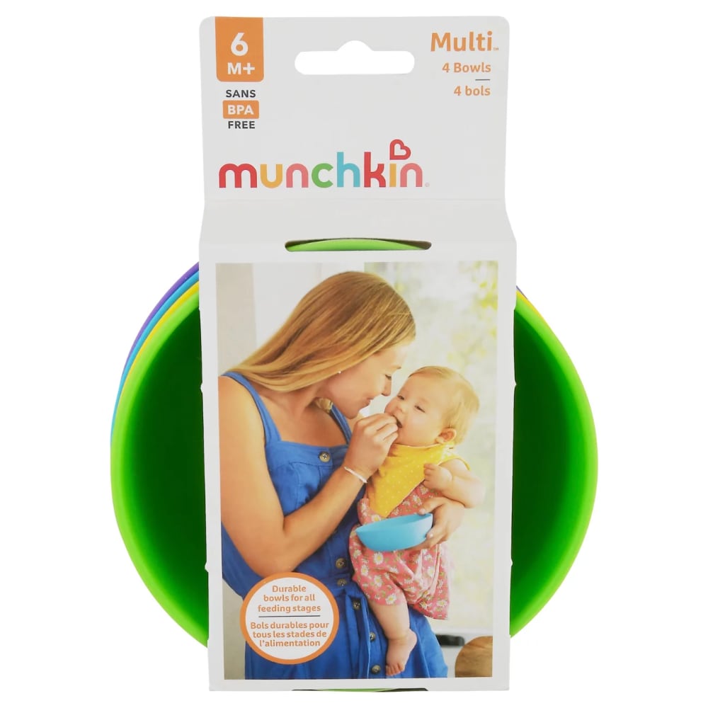 Set 4 Multi Bowls Multicolores MUNCHKIN para Alimentar a Niños Pequeños