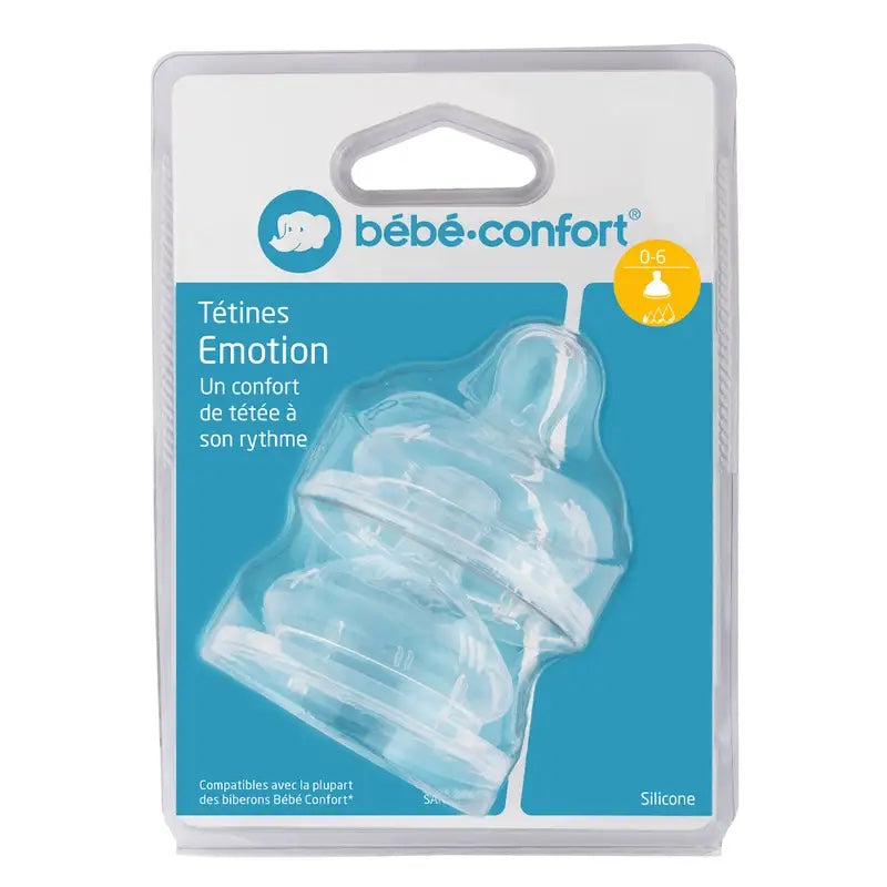 2 Tetinas de Silicona Flujo Lento BEBE CONFORT 0-6m