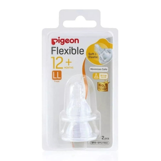 2 Tetinas de Silicona PIGEON Flexible -LL Boca Standard 12m+