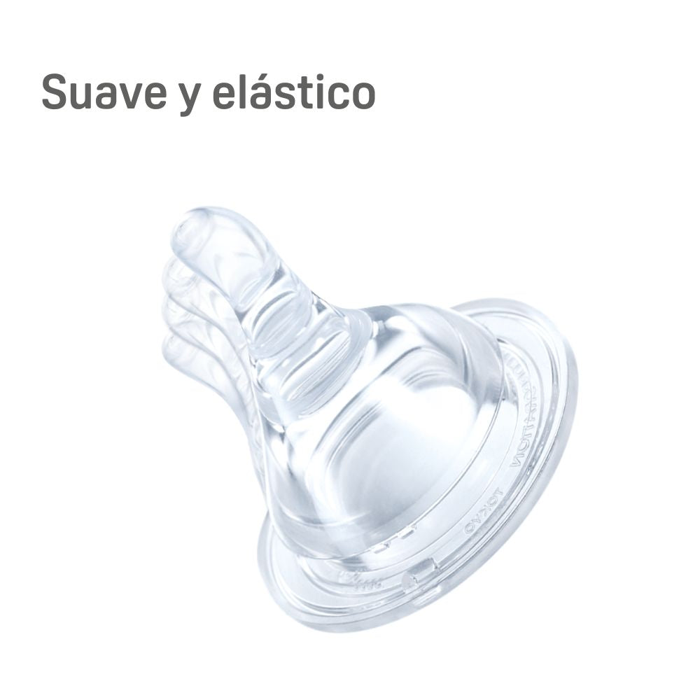 2 Tetinas de Silicona PIGEON Flexible -Y Boca Standard 6m+