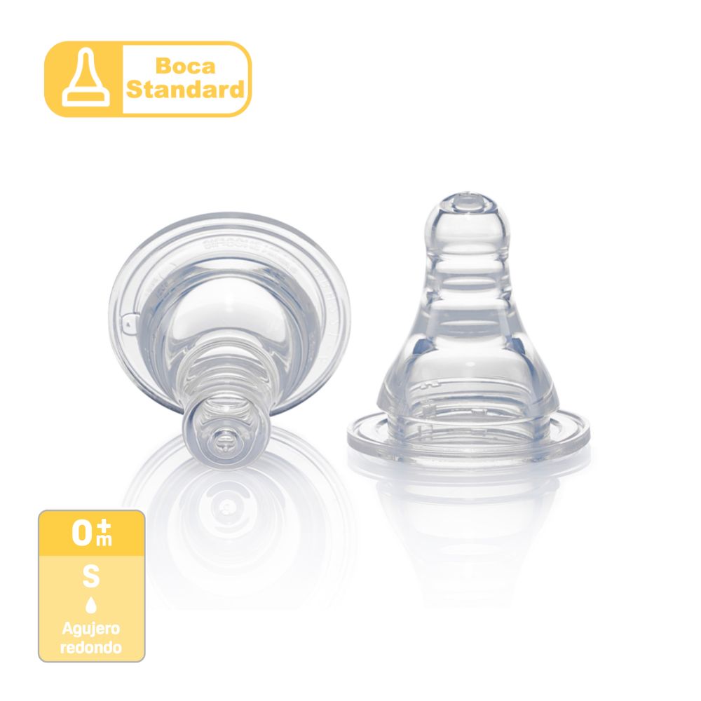 2 Tetinas de Silicona PIGEON Flexible -S Boca Standard 0m+