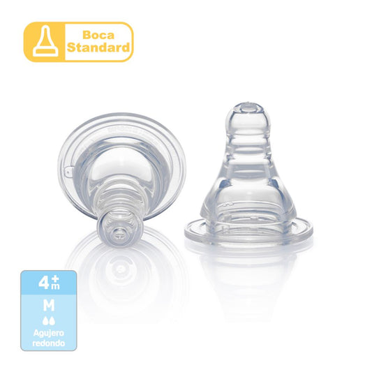 2 Tetinas de Silicona PIGEON Flexible -M Boca Standard 4m+