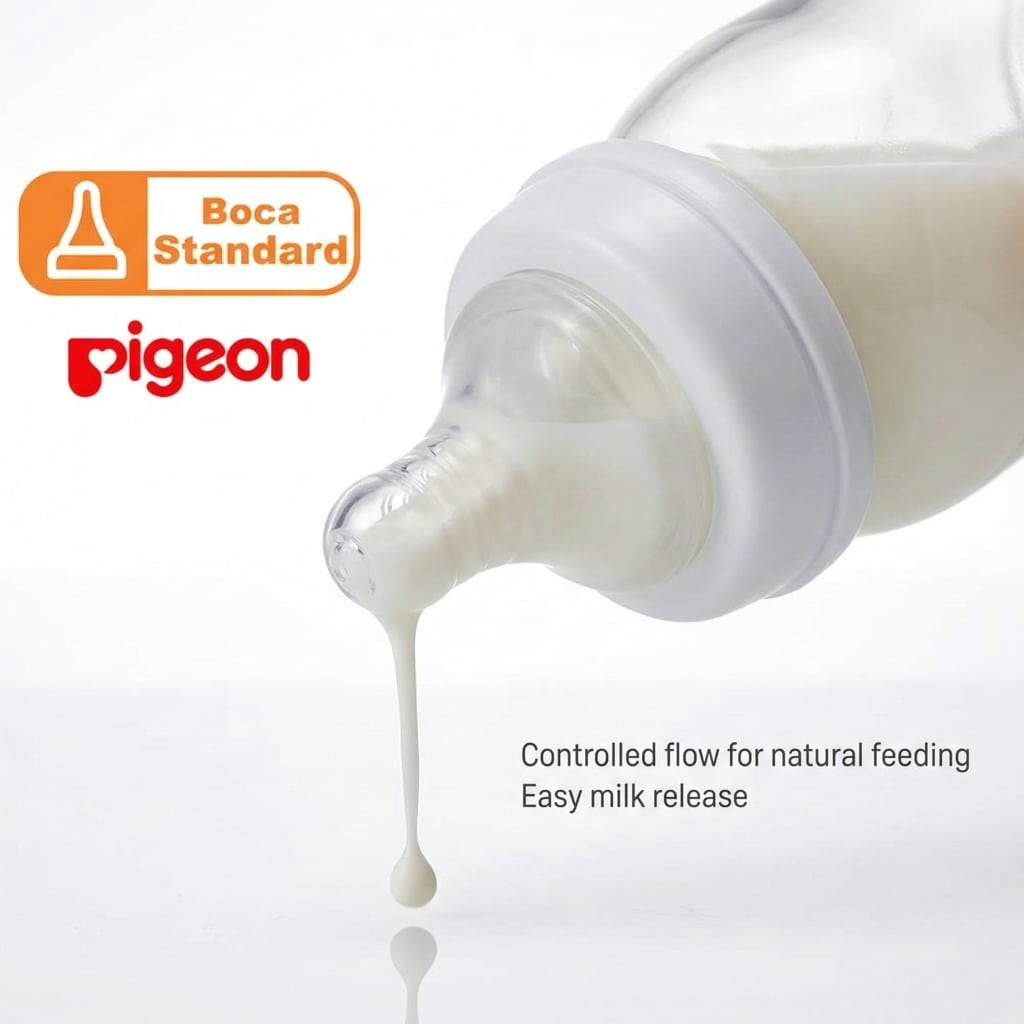 2 Tetinas de Silicona PIGEON Flexible -LL Boca Standard 12m+