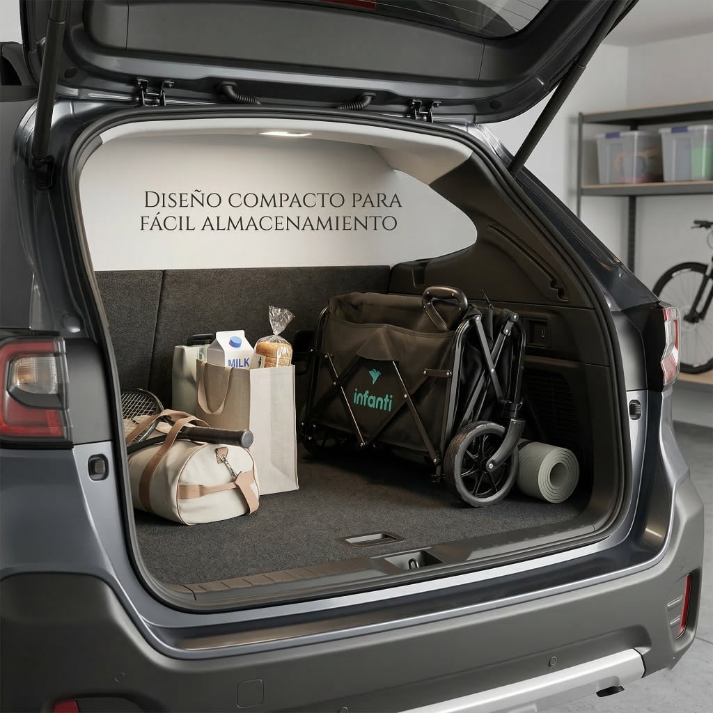 Carrito Plegable Organizador Negro INFANTI