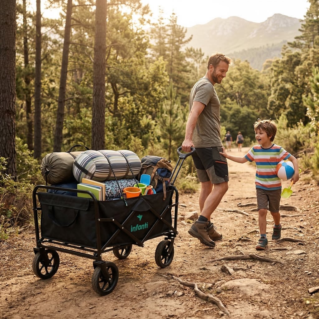 Carrito Plegable Organizador Negro INFANTI