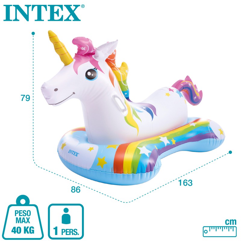 Flotador Inflable Montable Unicornio INTEX 163 x 86 cm