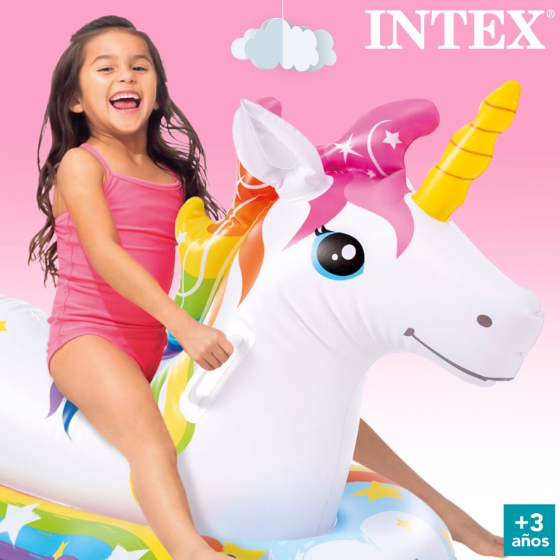 Flotador Inflable Montable Unicornio INTEX 163 x 86 cm