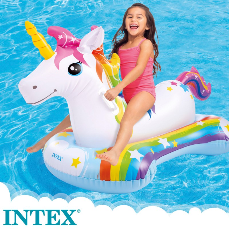 Flotador Inflable Montable Unicornio INTEX 163 x 86 cm