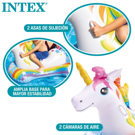 Flotador Inflable Montable Unicornio INTEX 163 x 86 cm