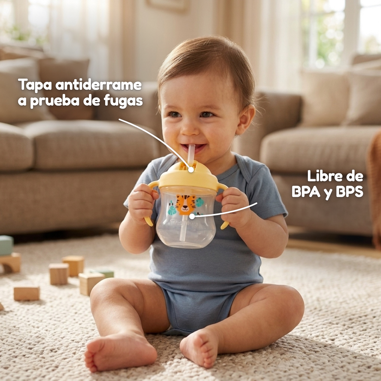 Tapa antiderrame a prueba de fugas y libre de BPA – Vaso Pigeon MagMag