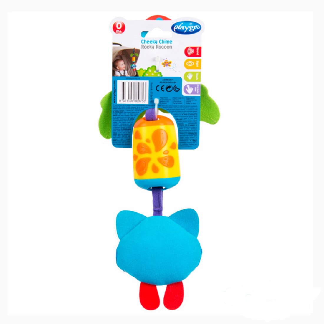 Sonajero Colgante Cheeky Chimes PLAYGRO Mapache